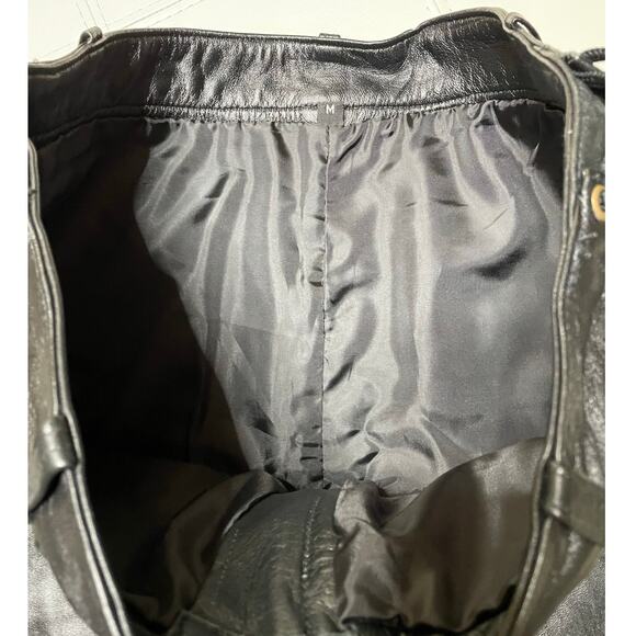 Black Side Laced Mini Leather Skirt size Medium - Picture 6 of 9